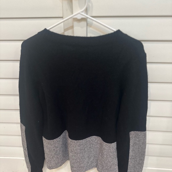 J. Crew Cashmere & Wool blend/ Black and Gray Crew Neck Sweater - Picture 4 of 9